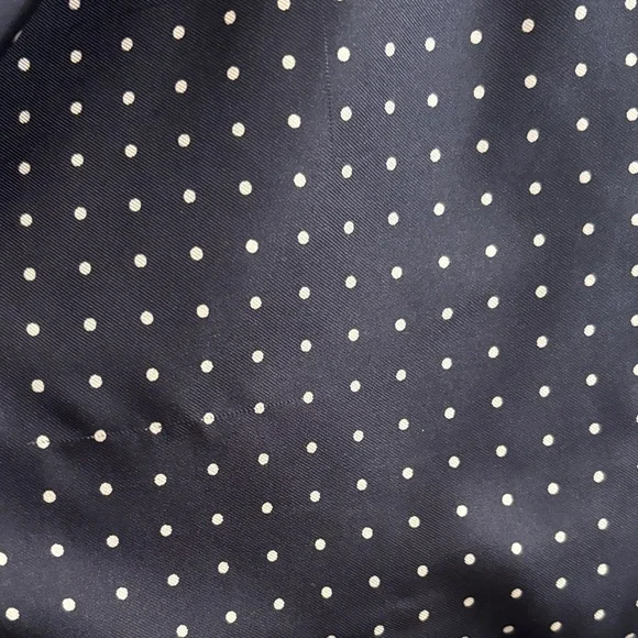 Elegant Pink and Navy Silk and Cashmere Polka Dot Scarf - Picture 5 of 11